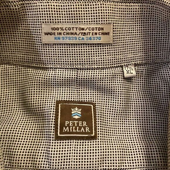 Peter Millar Black & White Button Down Dress Shirt XL - Picture 3 of 6